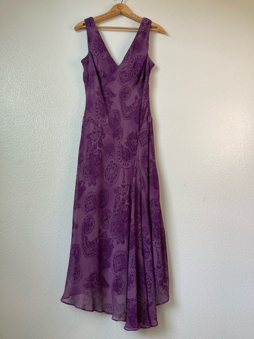 Vintage y2k Silk Bias Cut Babydoll Sleeveless Asymmetric hem dress Sheer overlay